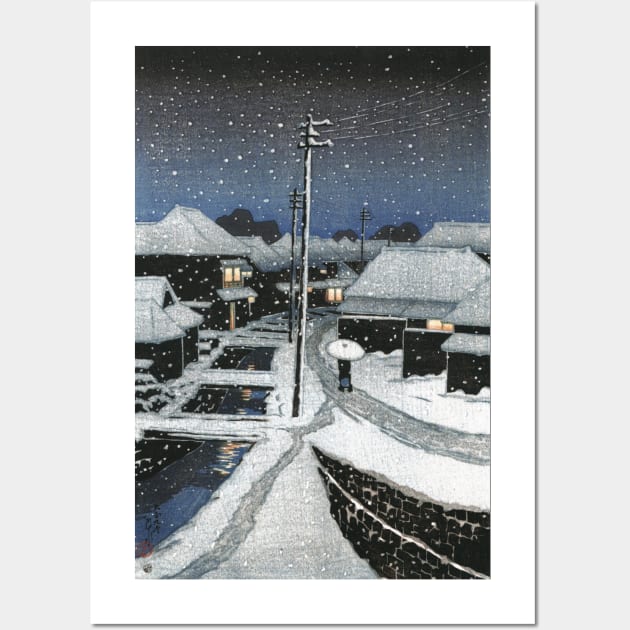 Evening Snow at Terajima Village by Kawase Hasui Wall Art by Takeda_Art